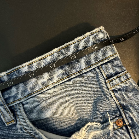 Zara TRG Denim Jeans Straight Leg Ripped High Rise Relaxed Sz 6 - Picture 6 of 9